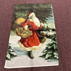 Large Festive Santa Claus Holiday Vicky Howard Flag